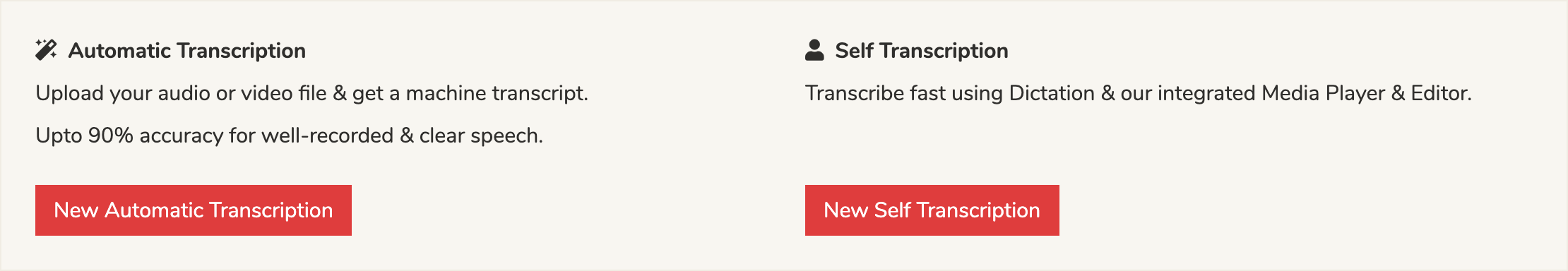 Transcribe audio to text using automatic transcription when the audio file is clear.